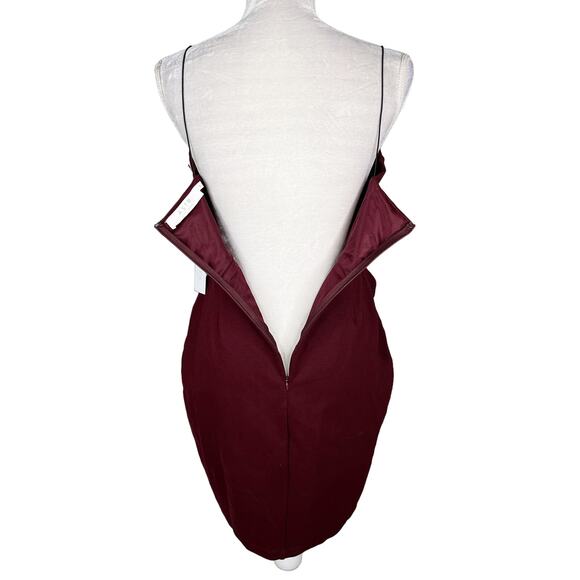 ASTR The Label Ruffle Stretch Knit Body Con Dress Wine Medium M New - Picture 5 of 10